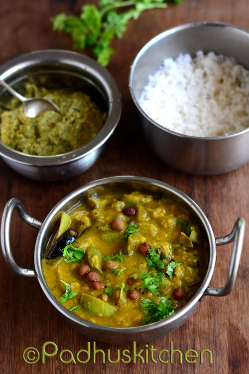 Brinjal Kootu Recipe-Kathirikai Kootu-Tamil Brahmin Style - Padhuskitchen